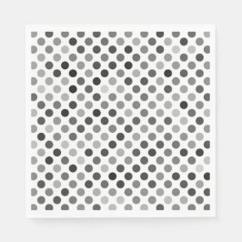 Monochrome Polka-Dottern-Muster (Schwarz-Weiß-Punk Serviette