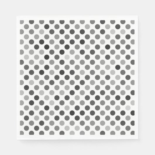 Monochrome Polka-Dottern-Muster (Schwarz-Weiß-Punk Serviette (Vorderseite)