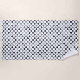 Monochrome Polka-Dottern-Muster (Schwarz-Weiß-Punk Strandtuch