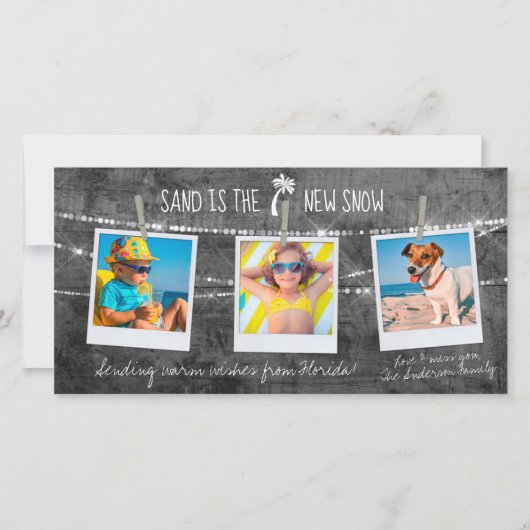 Monochrome Pop Florida Holiday 3-Foto-Karte (Vorderseite)
