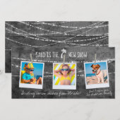 Monochrome Pop Florida Holiday 3-Foto-Karte (Vorne/Hinten)