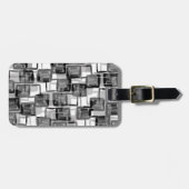 Monochrome Quadrate Gepäckanhänger (Vorderseite horizontal)