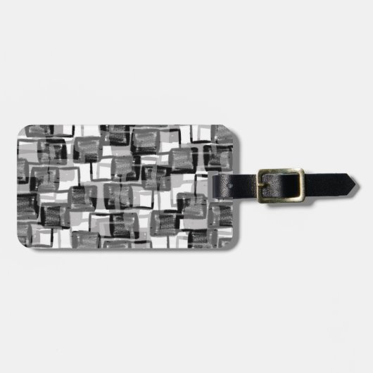 Monochrome Quadrate Gepäckanhänger (Vorderseite horizontal)