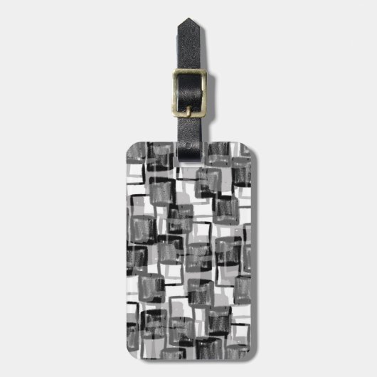Monochrome Quadrate Gepäckanhänger (Vorderseite vertikal)
