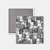 Monochrome Quadrate Magnet (Vorderseite/Rückseite)