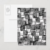Monochrome Quadrate Postkarte (Vorne/Hinten)