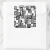 Monochrome Quadrate Quadratischer Aufkleber (Tasche)