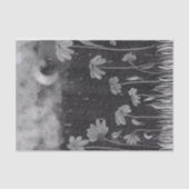 Monochrome Rainstorm Daisy Pencil Zeichnend Seidenpapier (Vorderseite)