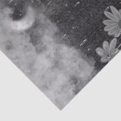 Monochrome Rainstorm Daisy Pencil Zeichnend Seidenpapier (Ausschnitt)