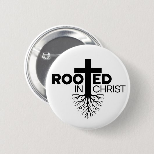 Monochrome Rooten in der Christlichen Verse Christ Button (Vorne & Hinten)
