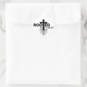 Monochrome Rooten in der Christlichen Verse Christ Runder Aufkleber (Tasche)