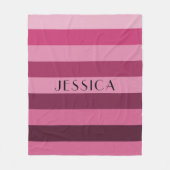 Monochrome rosa Streifenname Fleecedecke (Vorderseite)