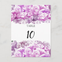 Monochrome rosa Tischplatinenkarte des Bouquet