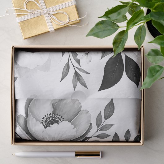 Monochrome Rose Seidenpapier (Geschenk)