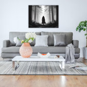 Monochrome ruhige Wanderung im Wald Poster