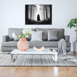 Monochrome ruhige Wanderung im Wald Poster