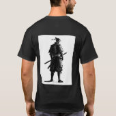 Monochrome Samurai Ink Art T-Shirt (Rückseite)