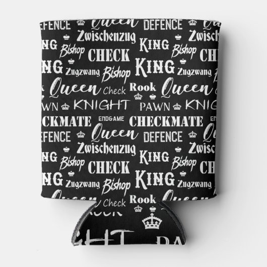Monochrome Schachbrettmuster Dosenkühler (Vorderseite)