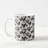 Monochrome Schädel Kaffeetasse (Links)