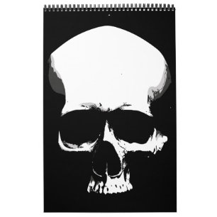 Monochrome-Schädel-Kunst Kalender