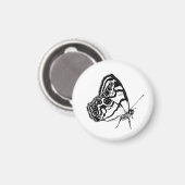 Monochrome Schmetterling Magnet (Vorderseite/Rückseite)