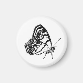 Monochrome Schmetterling Magnet