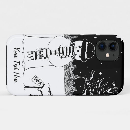 monochrome Schneemobild Case-Mate iPhone Hülle (Rückseite (Horizontal))