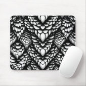 Monochrome Schuppen-Mauspad in Schlangenoptik Mousepad (Mit Mouse)