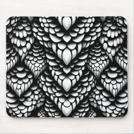 Monochrome Schuppen-Mauspad in Schlangenoptik Mousepad