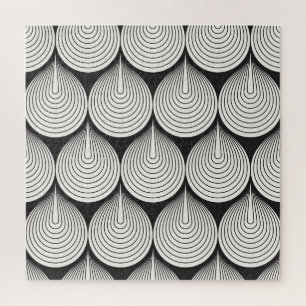 Monochrome Schuppen: Stylisches Geometrisches Puzzle