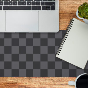 Monochrome Schwarz Grau Schachbrettmuster Schreibtischunterlage