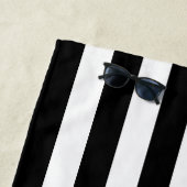 Monochrome Schwarz-Weiß-Cabana-Streifen Strandtuch (Beispiel)