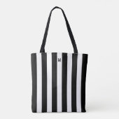 Monochrome Schwarz-Weiß-Cabana-Streifen Tasche (Rückseite)