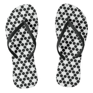 Monochrome Schwarz-Weiß-Geometrisches Hexagon-Must Badesandalen
