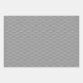 Monochrome Schwarz-weiß Grau-Japanischer Wave Geschenkpapier Set (Vorderseite 3)