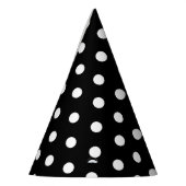 Monochrome Schwarz-Weiß-Punkte-Party-Hut Partyhütchen (Links)