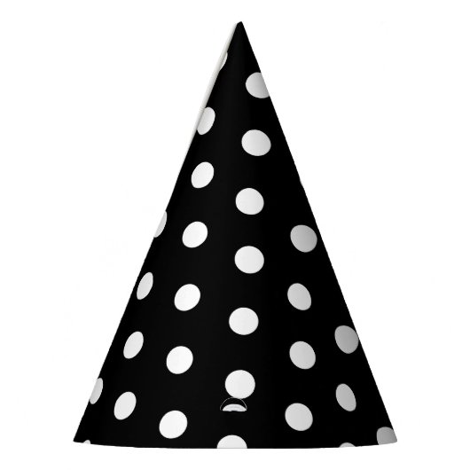 Monochrome Schwarz-Weiß-Punkte-Party-Hut Partyhütchen (Links)