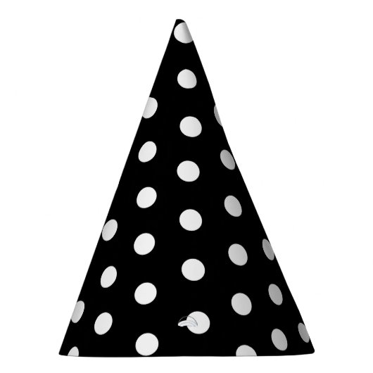 Monochrome Schwarz-Weiß-Punkte-Party-Hut Partyhütchen (Rechts)