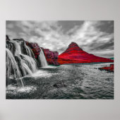 Monochrome Schwarz-weiße Leinwand des Roten Gebirg Poster (Vorne)