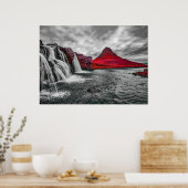 Monochrome Schwarz-weiße Leinwand des Roten Gebirg Poster (Küche)