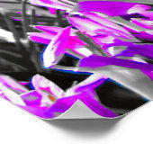 Monochrome Schwarz-weiße Lila Blume Poster (Ecke)