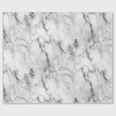 Monochrome Schwarz-weiße Marmortextur Geschenkpapier (Flach)