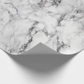 Monochrome Schwarz-weiße Marmortextur Geschenkpapier (Ecke)