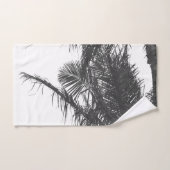 Monochrome Schwarz-weiße Palm Tree-Blätter Badhandtuch Set (Handtuch)
