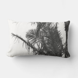 Monochrome Schwarz-weiße Palm Tree-Blätter Lendenkissen