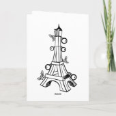 Monochrome schwarze, weiße Eiffelturm Weihnachten (Rückseite)