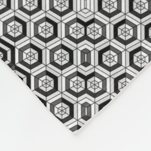 Monochrome Sechseck-Gitter-Decke Fleecedecke (Ecke)