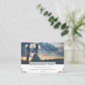 Monochrome Sentiment Wedding Invitation Card Begleitkarte (Stehend Vorderseite)