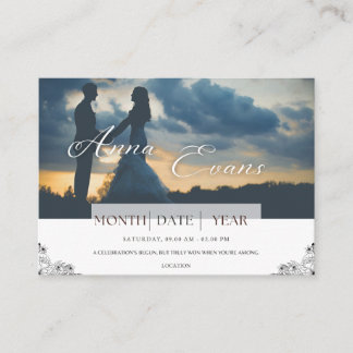 Monochrome Sentiment Wedding Invitation Card Begleitkarte