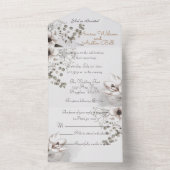 Monochrome Sepia-Aquarellfarben-Blume All In One Einladung (Innen Boden)